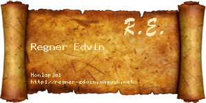 Regner Edvin névjegykártya
